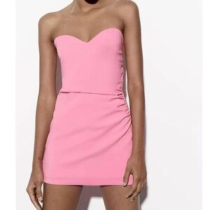 STRAPLESS JUMPSUIT DRESS - zara